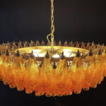Murano Rhombus Amber Glass Chandelier - Image 16