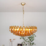 Murano Rhombus Amber Glass Chandelier - Image 6