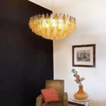Murano Rhombus Amber Glass Chandelier - Image 18