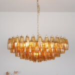 Murano Rhombus Amber Glass Chandelier - Image 2