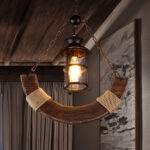 Nautical Industrial Style Wooden Chandelier - Image 9