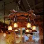 Nautical Industrial Style Wooden Chandelier - Image 2