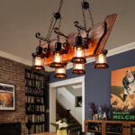 Nautical Industrial Style Wooden Chandelier - Image 6