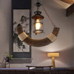 Nautical Industrial Style Wooden Chandelier - Image 7