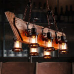 Nautical Industrial Style Wooden Chandelier - Image 3