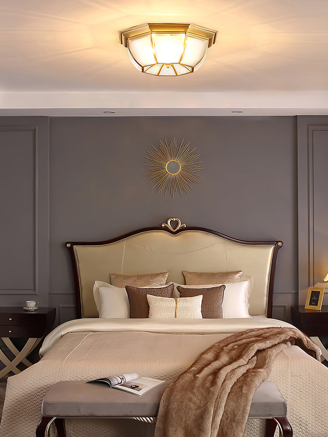 Bowl Shaped Brass Ceiling Lamp - Image 4