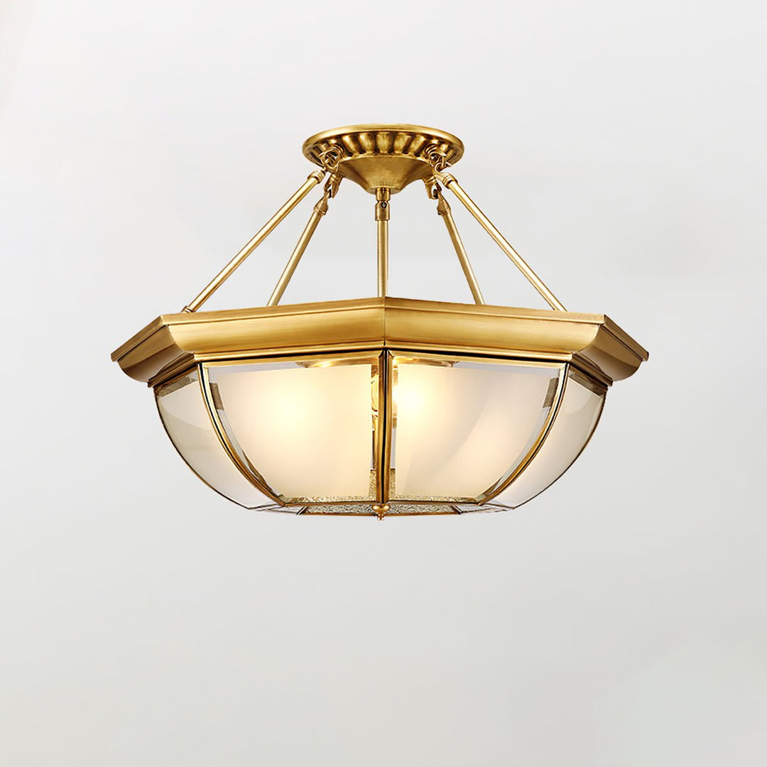 Bowl Shaped Brass Ceiling Lamp - Image 8