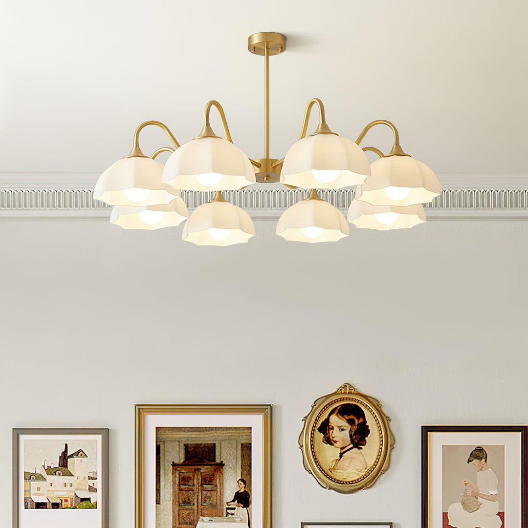 Octagonal Glass Bowl Chandelier - Image 2