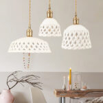 Openwork Ceramic Pendant Swag Light - Image 2