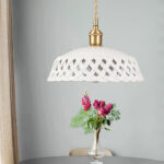 Openwork Ceramic Pendant Swag Light - Image 8