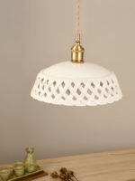 Openwork Ceramic Pendant Swag Light - Image 9