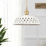 Openwork Ceramic Pendant Lamp - Image 4