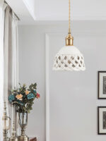 Openwork Ceramic Pendant Swag Light - Image 4