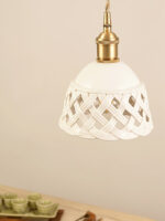 Openwork Ceramic Pendant Swag Light - Image 11