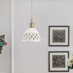 Openwork Ceramic Pendant Swag Light - Image 3