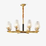Orrefors Brass Chandelier