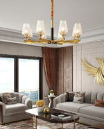 Orrefors Brass Chandelier - Image 12
