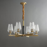 Orrefors Brass Chandelier - Image 4