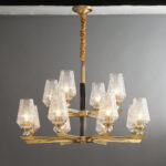 Orrefors Brass Chandelier - Image 7