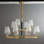 Orrefors Brass Chandelier - Image 8