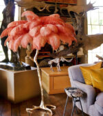 Ostrich Feather Brass Floor Lamp - Image 4