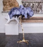 Ostrich Feather Brass Floor Lamp - Image 11