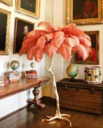 Ostrich Feather Brass Floor Lamp - Image 12
