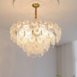 Pearl Glass Shell Chandelier - Image 3