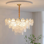 Pearl Glass Shell Chandelier - Image 5