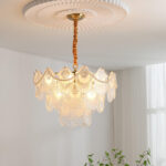 Pearl Glass Shell Chandelier - Image 4