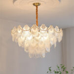 Pearl Glass Shell Chandelier - Image 2