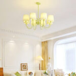 Pleated Fabric Matcha Chandelier - Image 18