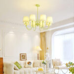 Pleated Fabric Matcha Chandelier - Image 2