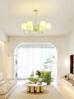 Pleated Fabric Matcha Chandelier - Image 12