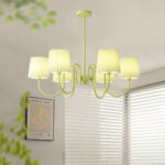 Pleated Fabric Matcha Chandelier - Image 4