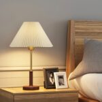 Pleated Walnut Table Lamp - Image 19