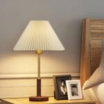 Pleated Walnut Table Lamp - Image 9