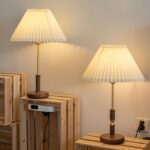 Pleated Walnut Table Lamp - Image 17