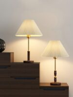 Pleated Walnut Table Lamp - Image 13