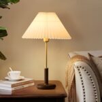 Pleated Walnut Table Lamp - Image 5