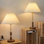 Pleated Walnut Table Lamp - Image 15