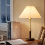 Pleated Walnut Table Lamp - Image 4