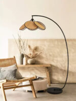 Rattan Bloom Arc Floor Lamp - Image 8