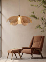 Rattan Petal Pendant Lamp - Image 15