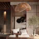 Rattan Wave Pendant Light - Image 4