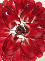 Red Glass Murano Petals Chandelier - Image 15