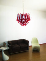Red Glass Murano Petals Chandelier - Image 12