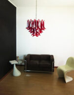 Red Glass Murano Petals Chandelier - Image 13