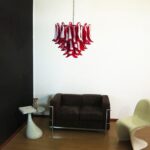 Red Glass Murano Petals Chandelier - Image 7