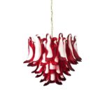 Red Glass Murano Petals Chandelier - Image 11